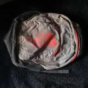 Backpack,The North Face,Grey, Black and Red, Medium-Large Size.